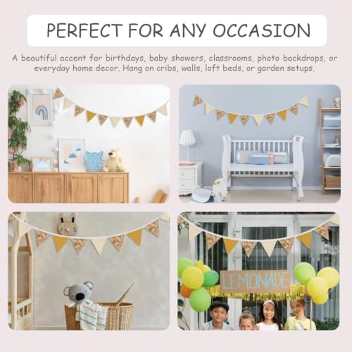Orange Flower Garland Triangle Banners - Image 7