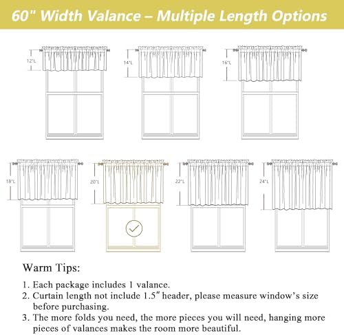 Blush Pink Valances for Windows, Light Filtering Faux Linen Textured Small - Image 3