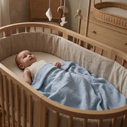 Muslin Swaddle Blankets for Newborn, 3 Pack Breathable Soft Receiving Blanket - Image 4