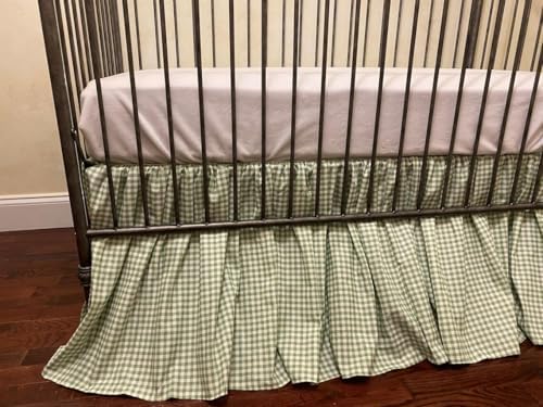 Brandream Gingham Gathered Crib Skirt, Baby Boy, Baby Girl, Gender Neutral Crib by Brandream