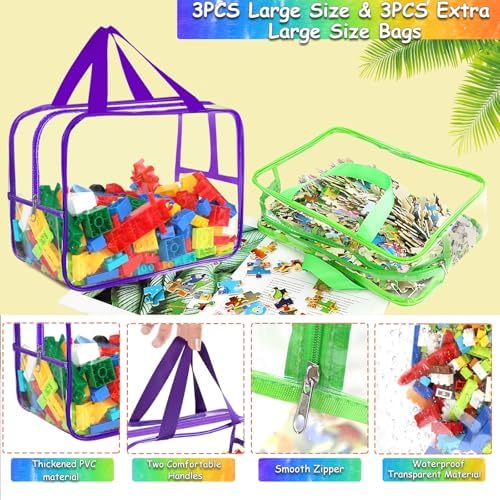 6 Colors L & XL Toy Storage Bags Reusable Clear Toy Organizer - Image 3