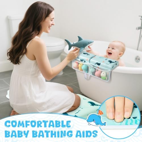 Baby Bath Kneeler and Elbow Rest Pad Set, 1.5" Thick Baby Bath Kneeler Pads - Image 2