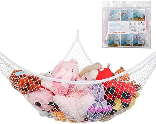 Toy Hammock, Stuffed Animals Hammock, Jumbo Toy Storage Net 83" Wall Sling by KOHUIJOO