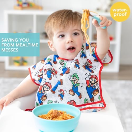 Bumkins Nintendo Super Mario Short Sleeve Bib - Image 2