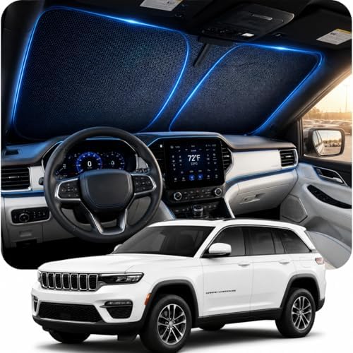 DooGooCoo Windshield Sun Shade for Jeep Grand Cherokee 2011-2025 2026 Sunshade by DooGooCoo