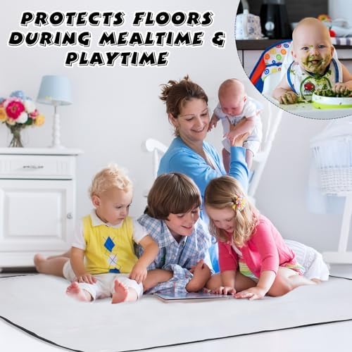 Wenqik 3 Pack Splat Mat for Under High Chair, 47x47 in Clear Plastic - Image 4