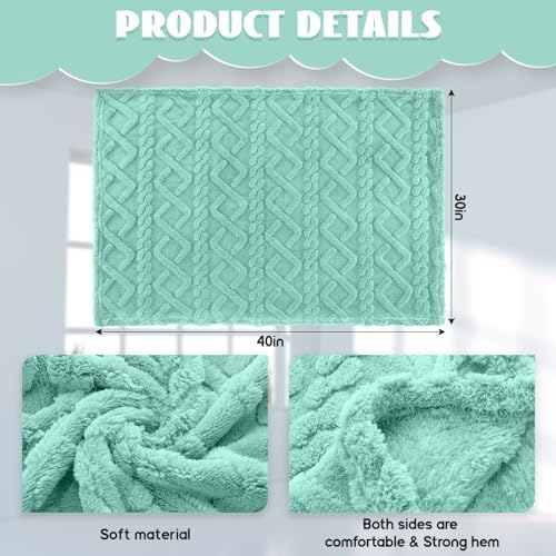 VitalCozy 4 Pcs Fleece Baby Blankets 3D Plush Soft Newborn, Light Color - Image 2
