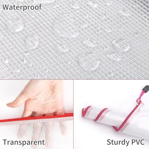 EOOUT 42pcs Mesh Zipper Pouch, 8 Sizes Waterproof Zipper Bags, 17 Colors - Image 3