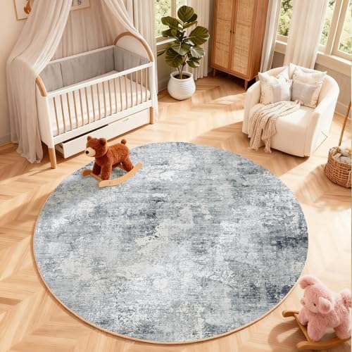 4ft Round Bedroom Rug Washable: Circle Rugs - Image 6