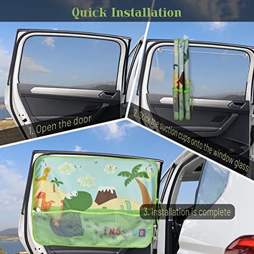 DIZA100 Car Window Shade for Baby, 2 Pack Car Sun Shades - Image 6