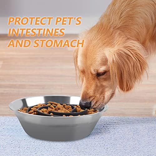 Slow Feeder Dog Bowls Insert, Animire Soft Silicone Slow Eating Dog Food Bowl - Image 4