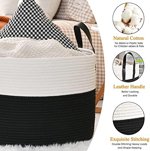 KAKAMAY Large Blanket Basket, Woven Baskets - Image 4