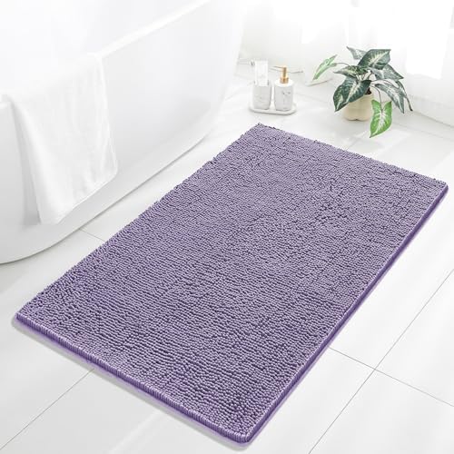 Chenille Bathroom Rug 36"x60" Lavender, Large Plush Bath Mat by Kildoss
