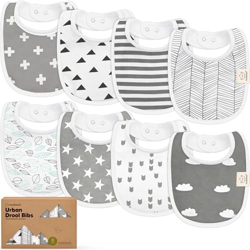 KeaBabies 8-Pack Organic Baby Bibs by KeaBabies