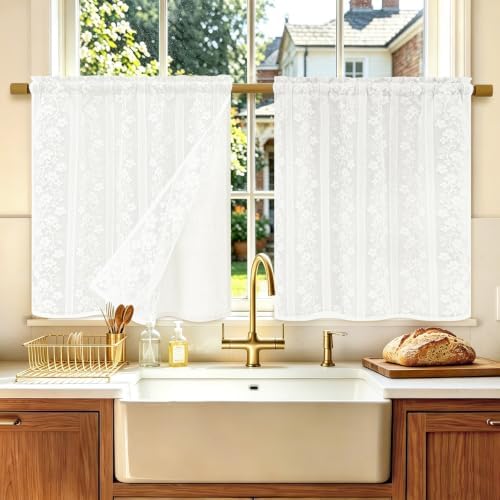 ASPMIZ Linen Kitchen Curtains Double Layer Kitchen Window Curtains 24 Inch - Image 6