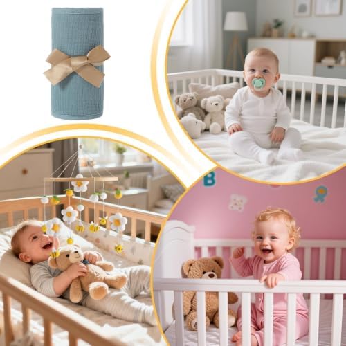 Cot Rail Protector 4 Pack Cotton Gauze Teething Guard - Image 4