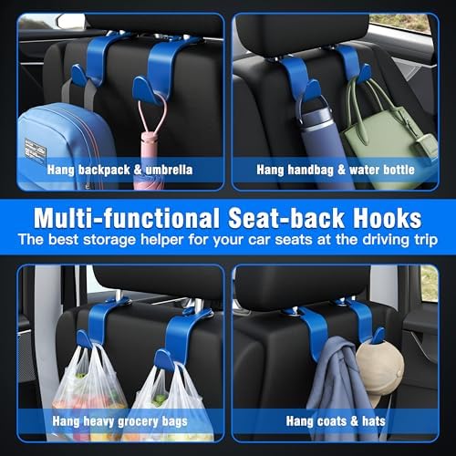 4-Pack Car Headrest Hooks Holds 55lbs Seat Storage Organizer - Image 3