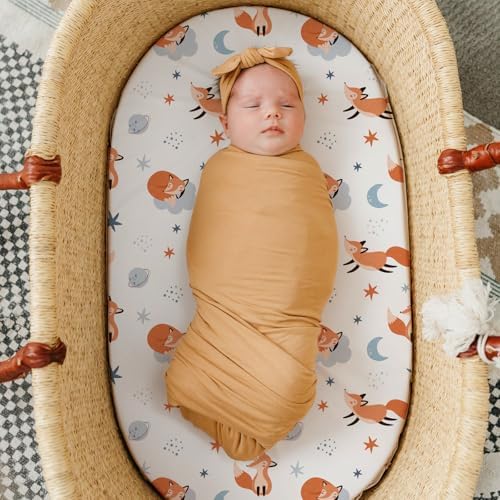 Stretch Fitted Bassinet Sheet Set BROLEX 2 Pack Cradle Sheets - Image 2
