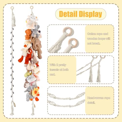 CERETIA 80" Stuffed Animal Organizer Chain, Wall Corner Storage - Image 6