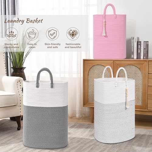 Woven Laundry Basket for Clothes, 80L Large Rectangle Laundry Hampers - Image 3