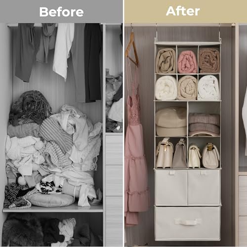 GRANNY SAYS Hanging Closet Organizer, 3 Drawers, 6 Shelves - Image 7