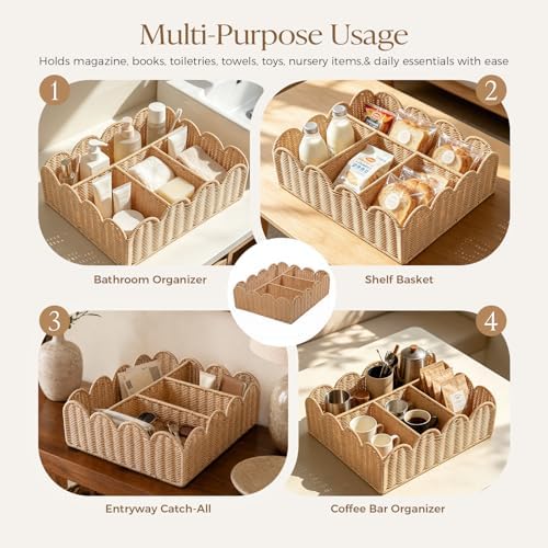 Wicker Diaper Caddy Organizer, Nursery Storage Basket - Image 6