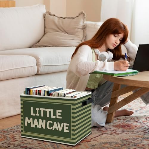 Little Man Cave Boys Storage Bins Box - Image 3