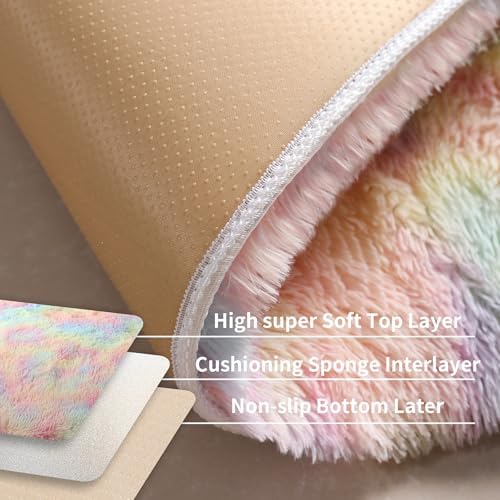 6x9 Rainbow Unicorn Rug for Kids Bedroom, Soft Plush Shag Carpet - Image 4