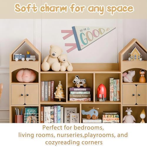 Girl Nursery Decor, Inspirational See the Good Pennant Felt Banners Flags - Image 2