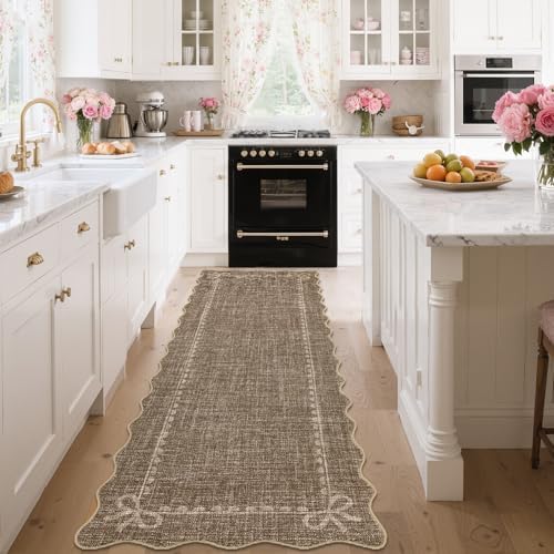 GarveeHome Scalloped Hallway Runner Rug 2x6 Non Slip Bedroom Rugs - Image 3