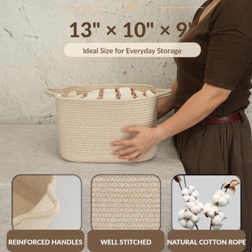 XUANGUO Woven Cotton Rope Storage Basket - Image 2