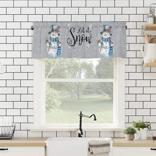Snowman Christmas Valance Curtains - Image 4