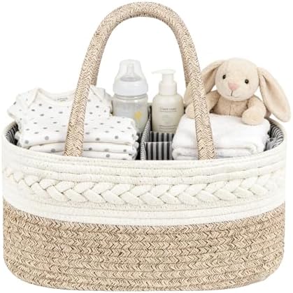 Diaper Caddy Organizer, Cotton Rope Baby Basket by Danhh