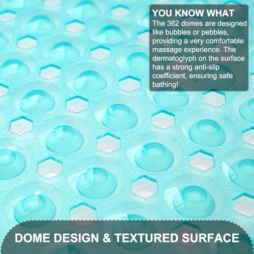 TEESHLY Bath Tub and Shower Mats, Non Slip 40 x 16 Inch Extra Large Bathtub Mat - Image 2
