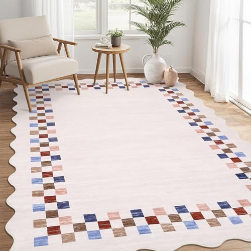 GarveeHome Small Bedroom Area Rug 3x5 Checkered Area Rug by GarveeHome