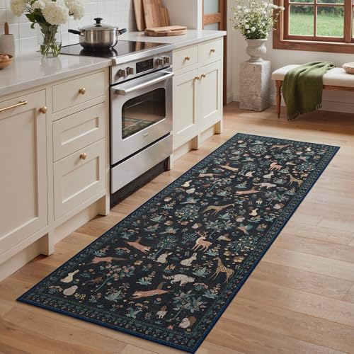BESBLEE 2X7 Washable Kitchen Runner Rug, Animal Non Slip by BESBLEE