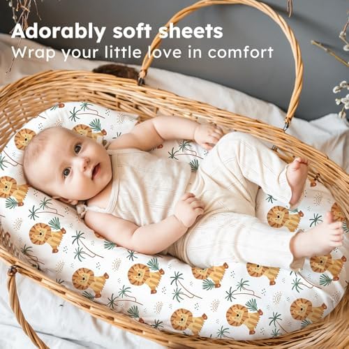 Baby Bassinet Sheets, 3 Pack Fitted Bassinet Mattress Sheets, Compatible - Image 5