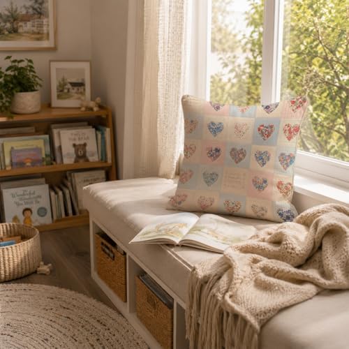 Vintage Coquette Floral Heart Throw Pillow Cover 18x18 - Image 3