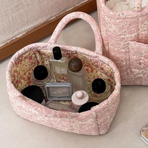 Small Storage Basket Organizer, Mini Fabric Floral Storage Baskets - Image 4