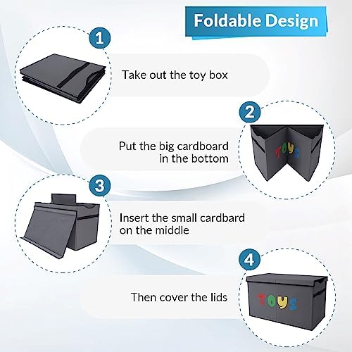 YOLOXO Toy Box Chest, Collapsible Sturdy Storage Bins - Image 3