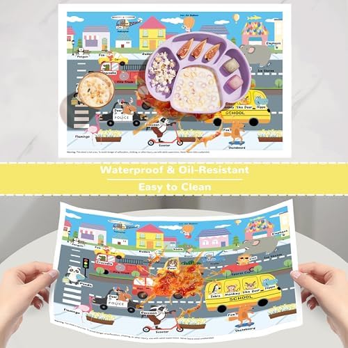 Disposable Placemats for Baby Toddlers, Sticky Plastic Kids Placemats for - Image 3