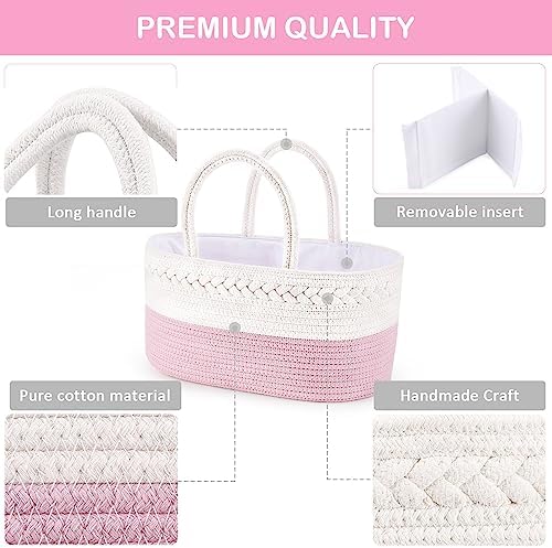 ABenkle Diaper Caddy Organizer, Rope Woven Storage Baske - Image 2