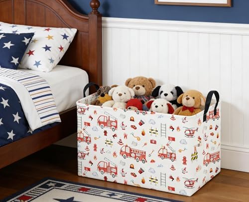 Sanjiaofeng Rectangular Fire Engine Storage Basket, Kids Toy Storage Bin - Image 5