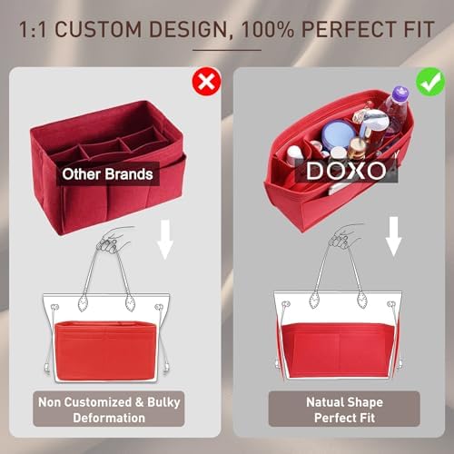 Doxo Purse Organizer Insert for Handbags & Base Shaper 2pc Set, Felt Neverfull - Image 5