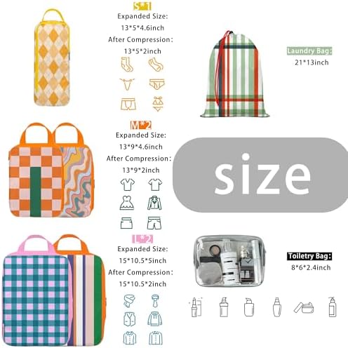 8 Pcs Compression Packing Cubes - Image 3