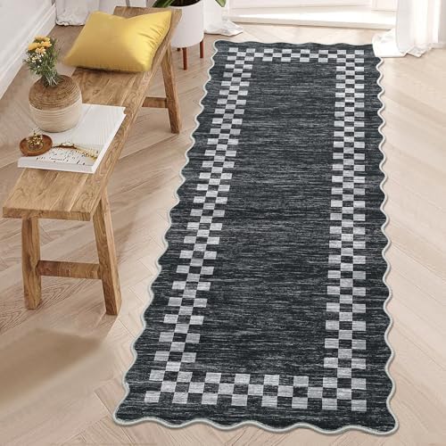 GarveeHome Washable Runner Rug 2x10 Modern Bordered Hallway Runner Rug - Image 3