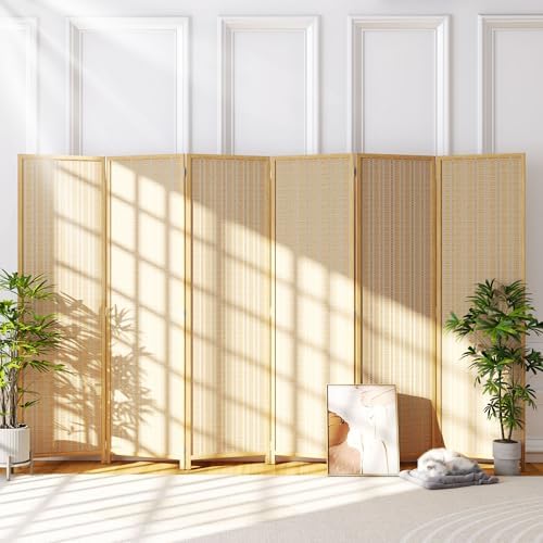JOSTYLE Bamboo Room Divider, 6-Panel Folding Privacy Screen, 6 ft. Tall by Jostyle