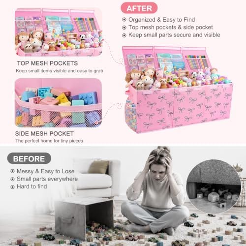 Toy Box with Adjustable Divider Large Toy Chest Storage - Image 3
