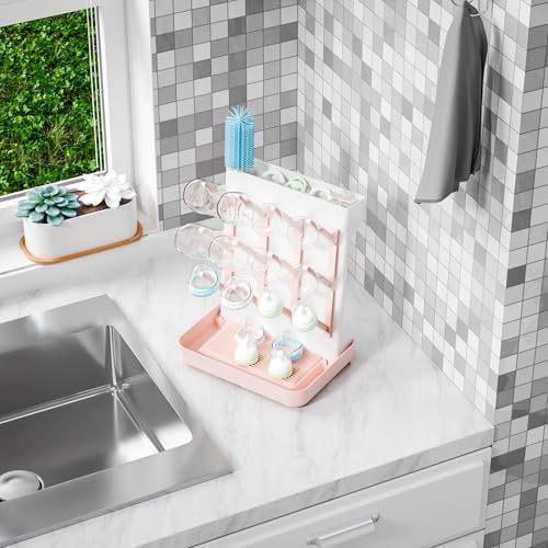 SuoXing Baby Bottle Drying Rack Space Saving, BPA Free Countertop Vertical - Image 7
