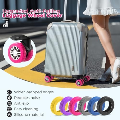8Pcs Upgrade Luggage Wheel Covers, Travel Accessories - Image 2